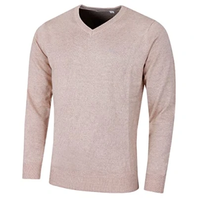 Imagen de Calvin Klein Hombre con Cuello en v algodón suéter Marga De Caramelo XL