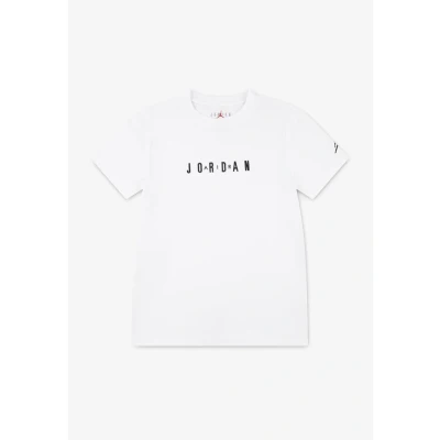 Imagen de Jordan Wordmark CREW Unisex Camiseta estampada para niños, Talla: 10 12a, White