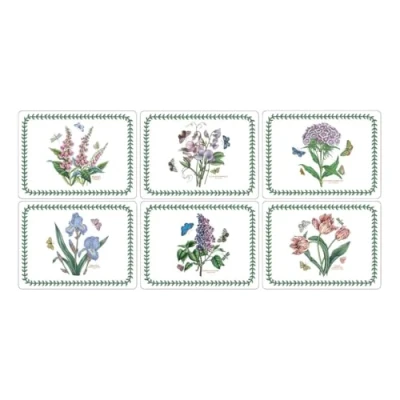 Imagen de Pimpernel Portmeirion Botanic Garden &#039;Small Size&#039; manteles Individuales de 12 x 9 Pulgadas (Juego 6) (Blanco, Pulgadas)