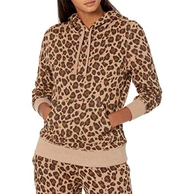 Imagen de Amazon Essentials Sudadera de Felpa Francesa con Capucha (Disponible en Tallas Grandes) Mujer, Camel Leopardo, XL