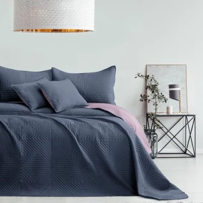 Imagen de AmeliaHome Colcha de Color Antracita Lila, 170 x 210 cm, Doble Cara, ultrasonic Acolchado, poliéster Softa