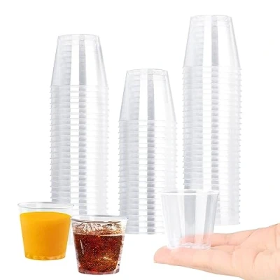 Imagen de MXTIMWAN 50 Piezas Vasos de Chupito Plástico, 30ml/3cl Plastico Duro Reutilizable, Transparentes, Fiesta Transparentes Plástico para Fiestas, Bodas, Picnic