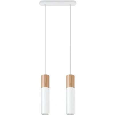 Imagen de SOLLUX lighting Pablo 3 Faretto Lampada A Sospensione Soffitto, Design Minimalista E Scandinavo, Lampadina GU10 Sostituibile, 3x40 W, Legno Naturale