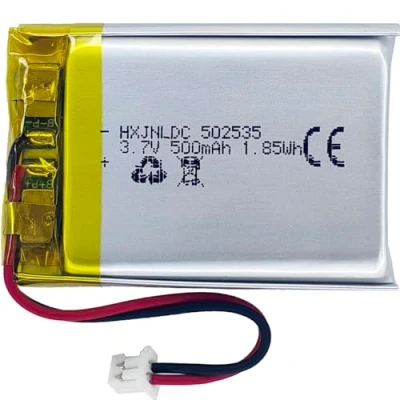 Imagen de DC 3.7v 500mah 502535 batería Recargable de polímero Litio, Adecuada para Productos electrónicos DIY 3.7 5v, incorporada 2 Cables y lámparas LED
