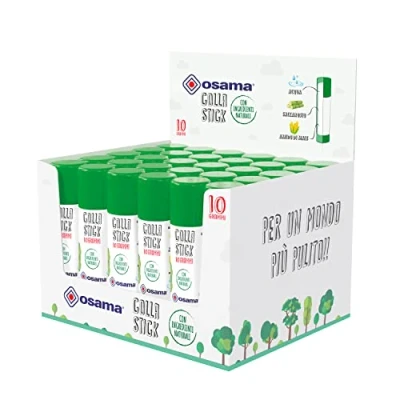 Imagen de Osama Pegamento Barra Extra Fuerte, 30 Piezas 10 gr Set Pegamentos Ideal para Material Escolar y Papeleria Oficina Deslizante sobre Papel, Resistente Apto Niños con Ingredientes Naturales