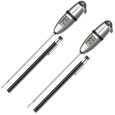 Imagen de ThermoPro TP02S 2 Piezas Termómetro Cocina de Lectura Instantánea en 5 Segundos Termómetros Alimentos Digital con Sonda Larga para Carne Barbacoa Comida Liquidos Aceite Agua