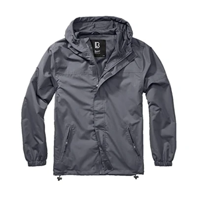 Imagen de Brandit chaqueta cortavientos para verano, de entrenamiento anorak, talla S a 5XL, Cremallera frontal antracita, M