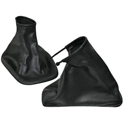 Imagen de AERZETIX C57726 Funda para palanca de cambios y freno mano compatible con Opel Omega B 1994 a 2002 color: negro en piel sintética