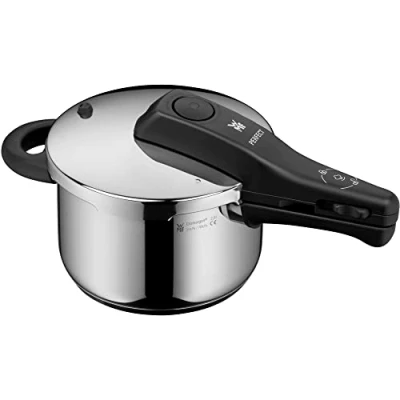 Imagen de WMF Perfect Olla Rápida Ø 18 cm de Diámetro 2 Litros y Medio, Con Protección Contra Llamas, Acero Inoxidable Cromargan para Inducción