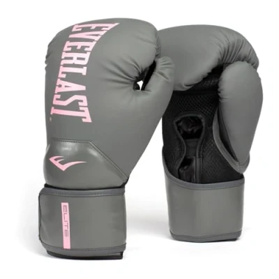 Imagen de Everlast Elite Guantes de entrenamiento unisex gris/rosa, 14 onzas