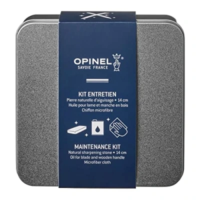 Imagen de Opinel Set de cuidado cuchillos, incluye una piedra afilar, grano 1000, un aceite vegetal 150 ml y paño microfibra 254640