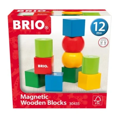 Imagen de BRIO Bloques de Madera Magnéticos, Formas y Colores, Construccion, Juguetes Bebés 1 Año o más