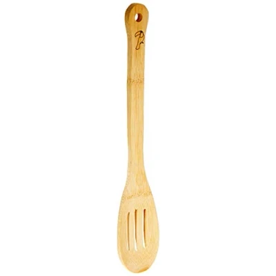 Imagen de Fackelmann Espumadera Ranuras de Madera bambú para cocinar, Remover, Cuchara Mezclar, Tropical, 30x6x0,5cm, 1ud, beige