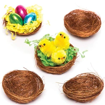 Imagen de Baker Ross Mini nidos de pájaros para pollitos esponjosos y decoraciones Pascua (paquete 15)
