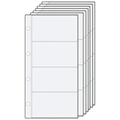Imagen de Alassio 1012 Recambio para archivador de Tarjetas Visita, Inserto PVC Transparente, 10 Hojas con 4 Compartimentos, Aprox. 11 x 23 cm, Registro la a Z