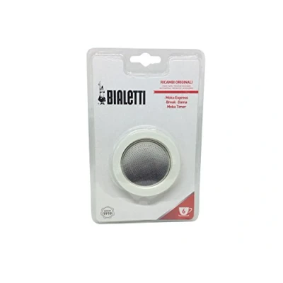 Imagen de Bialetti Paquete de 3 juntas y 1 filtro para cafetera espresso 6 tazas aluminio
