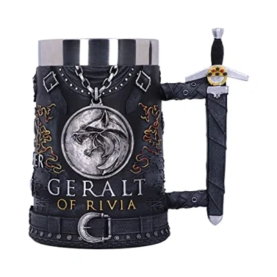Imagen de Nemesis Now Licencia oficial de The Witcher Geralt of Rivia Tarta (15,5 cm), color negro