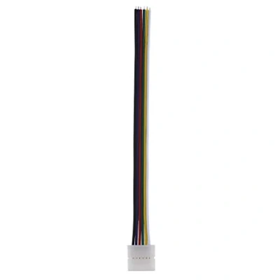 Imagen de RGBW + CCT conector 15 cm a cable Extremo abierto; Clip de para 12 mm LED rayas; 6 pines