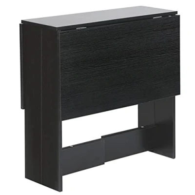 Imagen de LANTUS Mesa de Madera Plegable,Comedor Bar,Mesa Comedor Plegable con 2 Solapas Estantes Almacenaje ara Cocina 103 * 76 73,4 cm (103 (Negro))