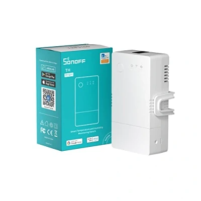 Imagen de SONOFF Interruptor Monitor de Temperatura y Humedad, Wifi, Controlador Smart Home THR320, Max 20A (TH10/16 Upgrade Version) Compatible Con Alexa/Google
