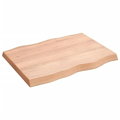 Imagen de vidaXL Tablero de Mesa, Superficie Escritorio, Repuesto, Estantería Comedor, Madera Maciza Tratada Borde Natural Marrón Claro