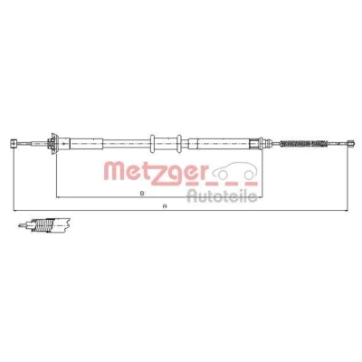 Imagen de METZGER 12.1500 Cable de Freno Mano Atrás izquierda, derecha, izquierda 1425/1190 Tambor COFLE