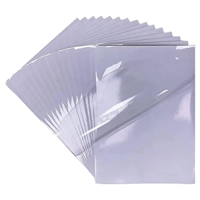 Imagen de 20 hojas adhesivas de vinilo prémium, 100 % transparente, autoadhesivo, para impresoras láser y inyección tinta, secado rápido, tamaño A4