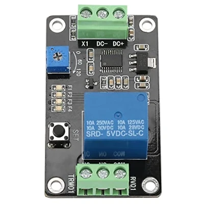 Imagen de TRM01 Relé del temporizador de Retardo 12V, Multi funcional autobloqueo encendido/apagado DC12V 0.1 120s