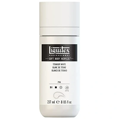 Imagen de Liquitex 1923432 Pintura acrílica profesional (cuerpo suave, consistencia cremosa, alta pigmentación, resistente a la luz y al envejecimiento, botella de 237 ml), color blanco titanio