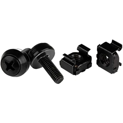 Imagen de StarTech.com Paquete de 50 Tornillos y Tuercas Enjauladas Cage Nuts M5x12mm para Armarios Rack Negro