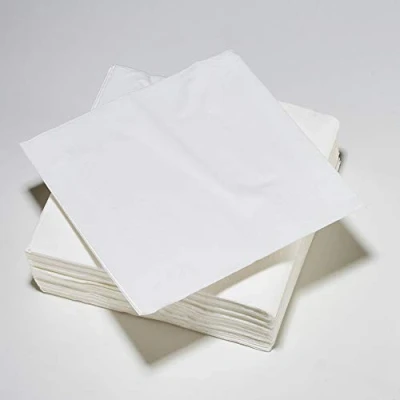 Imagen de Le Nappage Servilletas de papel 3 capas Color Blanco certificadas FSC® Reciclables y Biodegradables Formato 25 x cm Set 50 Blancas