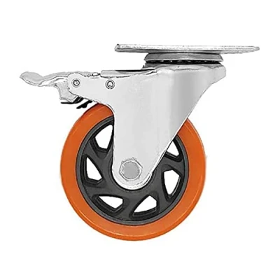 Imagen de KIPPEN 1641S3 Rueda de Poliuretano 125 mm con Placa giratoria y Freno