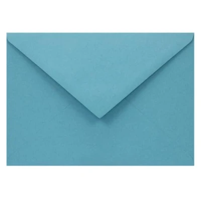 Imagen de Netuno 25x sobres reciclados color azul DIN C6 114x162mm 140g Woodstock Azzurro solapa puntiaguda sin ventana coloridos ecológicos retro ideales para invitaciones tarjetas bautizo boda comunión