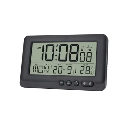 Imagen de HAPPMY radio despertador digital con 2 despertadores, luz, reloj indicador de temperatura, fecha y día la semana, digital, funciona