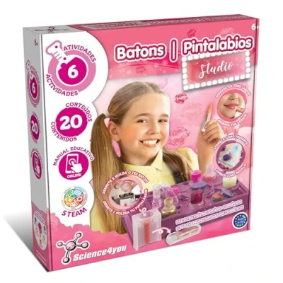 Imagen de Science4you Kit de Hacer Pintalabios para Niñas 8+ Haz Tus Propios Brillos Labiales, Barras Labios Actividades Belleza, Regalo Original 8 9 10 11+