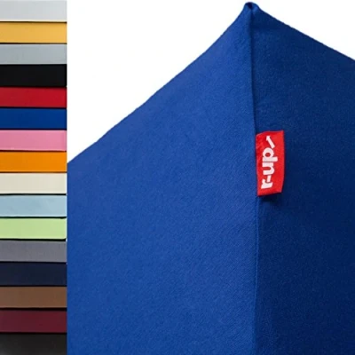 Imagen de r up Beste sábana bajera 140x200 160x220 hasta 35cm de alto muchos colores 95% algodón / 5% elastano 230g/m² (azul real)