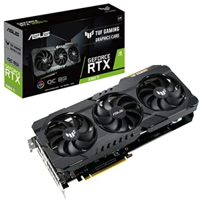 Imagen de ASUS TUF Gaming NVIDIA GeForce RTX 3060 Ti V2 OC Edition Tarjeta Gráfica (PCIe 4.0, 8GB GDDR6, LHR, HDMI 2.1, DP 1.4a, Ventiladores con Doble rodamiento de Bolas, Grado Militar, GPU Tweak II)