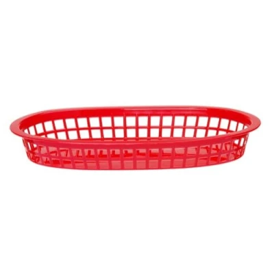 Imagen de HENDI Cestas para servir comida rápida, servir, patatas fritas, hamburguesas, gambas, aros de cebolla, cantidad: 6, 275x175x(H)38mm, rojo