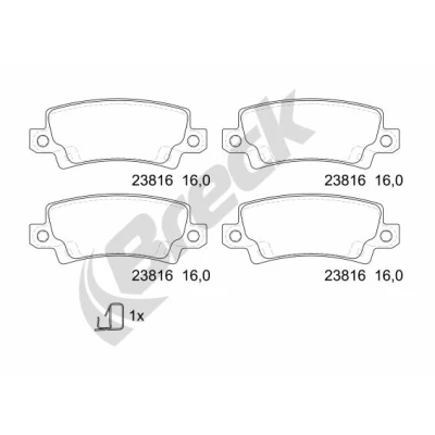 Imagen de BRECK 23816 00 704 10 Juego de pastillas freno con avisador acústico desgaste accesorios TOYOTA: Corolla IX Hatchback, Berlina