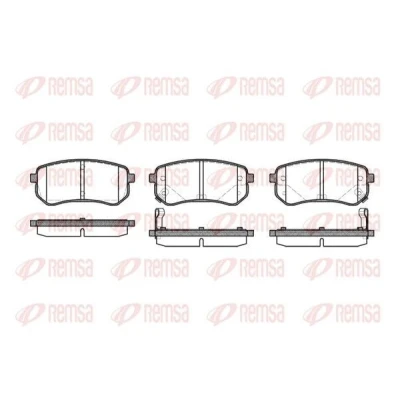 Imagen de REMSA 1135.02 Juego de pastillas freno Eje trasero con contacto avisador desgaste lámina adhesiva accesorios KIA: Picanto II, I