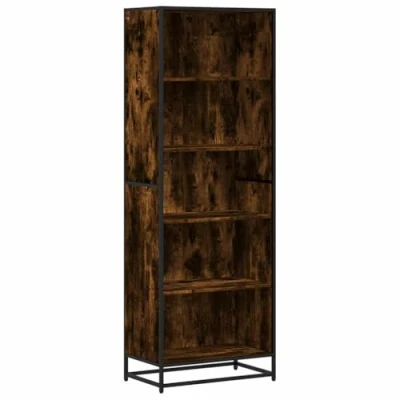 Imagen de vidaXL estantería Madera de ingeniería Roble Ahumado 60x35x170,5 cm, Libros, librería, Estante Almacenamiento