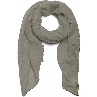 Imagen de styleBREAKER Bufanda de mujer un solo color con superficie finamente arrugada, pañuelo ligero, plisado, pliegues plisados 01016107, color:Gris