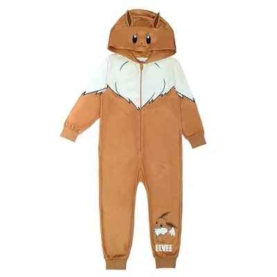 Imagen de Pokémon Mono con Capucha para niños o niñas, Pijama Todo en uno, Eevee, Edad de 9 10 años