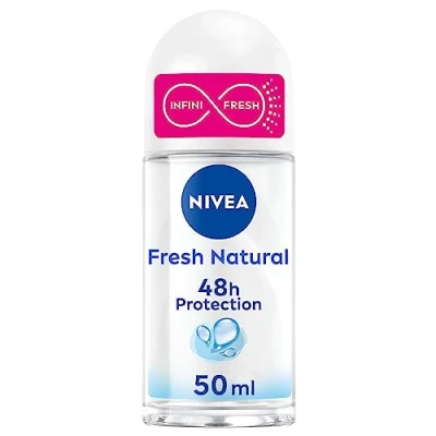 Imagen de NIVEA Desodorante Bola Fresh Natural 0% para mujer, eficacia de 48 horas, antitranspirante axilas fresco y duradero, sin aluminio, 1 x 50 ml El embalaje puede variar