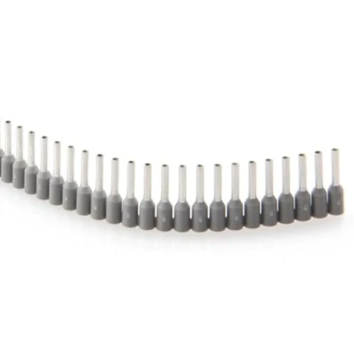 Imagen de 10 tiras de 50 manguitos grises 0,75 mm² x 8 mm para QUADRO Plus