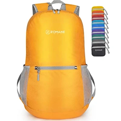 Imagen de ZOMAKE Mochila Plegable Ultraligera Mochilas de Senderismo Pequeña Con Resistencia Al Agua 20L Para Hombre Mujer Viaje Trekking Deporte(Amarillo)