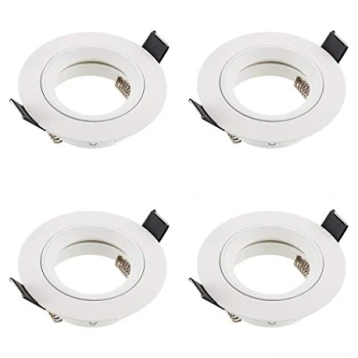 Imagen de SEBSON 4x Foco empotrable Techo incl. GU10 casquillo (LED/Halógeno) Orificio de montaje ø65mm, ø80x24mm, redondo, aluminio blanco