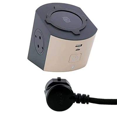 Imagen de Base multiple de carga 2 tomas 2P+TT 16A +USB tipo A y C Legrand 694500Topo/Gris Oscuro