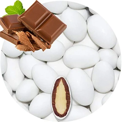 Imagen de EinsSein 1kg Peladillas de chocolate boda con leche blanco mate peladilla almendra bautizo bautizos grageas comunion comunión niño baratas confeti Fiesta cumpleaños Evento