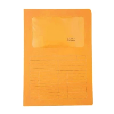 Imagen de Blasetti SINTEX Carpetas portadocumentos con ventana NARANJA archivador documentos para oficina, formato A4, paquete de 50 unidades, papel usado 120 g, abierta por dos lados